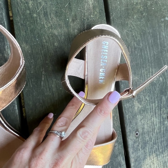 Chelsea Crew Rose Gold Flat Leather Sandals Size 7 - Picture 6 of 6